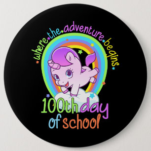 Unicorn 100th Day Of School Teacher 100 Days Smart 6 Cm Round Badge