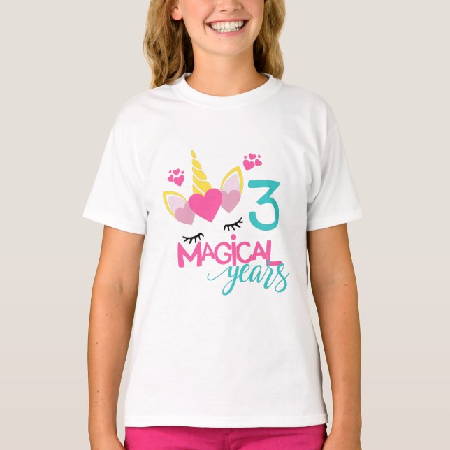 Unicorn 3 Magical Years Shirt (Front)