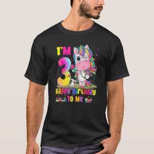 Unicorn 3rd Birthday 3 Years Old Girls Princess P T-Shirt