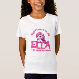 Unicorn 3rd Birthday Girl Shirt   Custom Name& Age