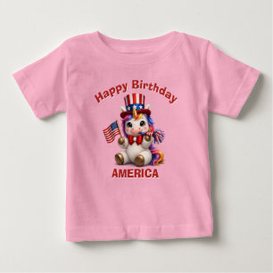 Unicorn (6a) Patriotic Kid T-Shirt