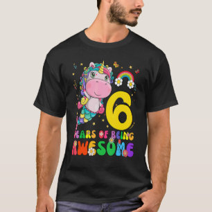 Unicorn 6th Birthday  6 Years Old Girls Princess P T-Shirt