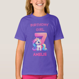 Unicorn 6th Birthday Girl T-Shirt – Custom Name