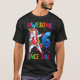 Unicorn 6th Birthday Outfit For Girls Awesome 6 Si T-Shirt