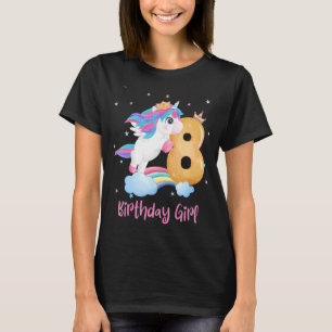 Unicorn 8th Birthday Seven 8 Years Old Girl Kids T-Shirt