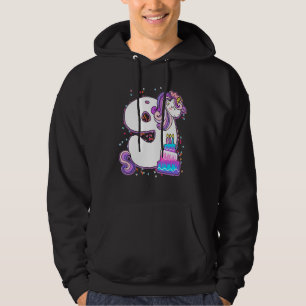 Unicorn 9th Birthday Girls 9 Year Old Ninth Birth Hoodie