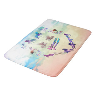 Unicorn Abstract Art Memory Foam   Bath Mat