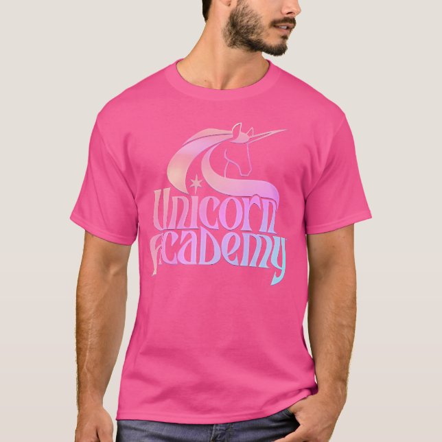 Unicorn Academy Enchanting Graphic Logo Front And  T-Shirt (Front)