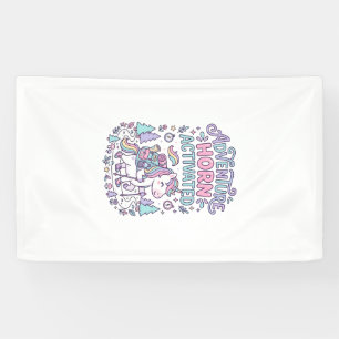 Unicorn Adventure Horn Activated Cute Pastel Graph Banner