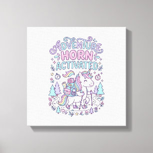Unicorn Adventure Horn Activated Cute Pastel Graph Canvas Print