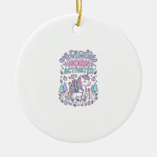 Unicorn Adventure Horn Activated Cute Pastel Graph Ceramic Tree Decoration