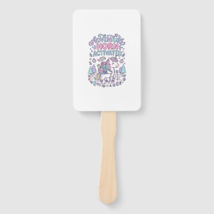 Unicorn Adventure Horn Activated Cute Pastel Graph Hand Fan