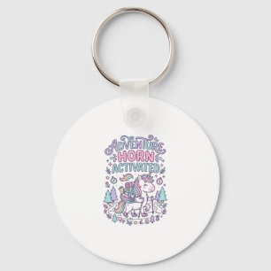 Unicorn Adventure Horn Activated Cute Pastel Graph Key Ring