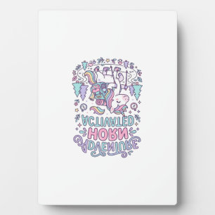 Unicorn Adventure Horn Activated Cute Pastel Graph Plaque
