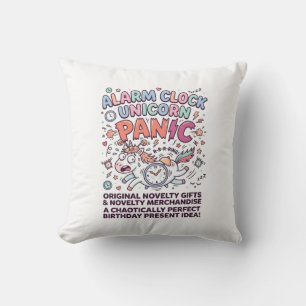 Unicorn Alarm Clock Unicorn Panic Bold Typography Cushion