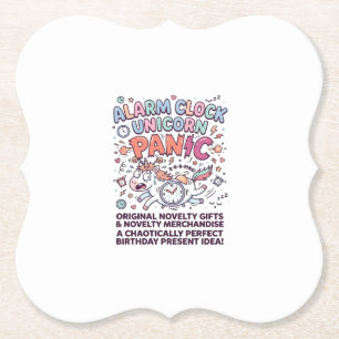 Unicorn Alarm Clock Unicorn Panic Bold Typography  Paper Coaster