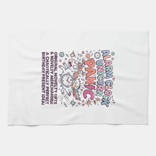 Unicorn Alarm Clock Unicorn Panic Bold Typography Tea Towel