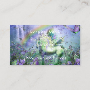 unicorn and butterflies business card