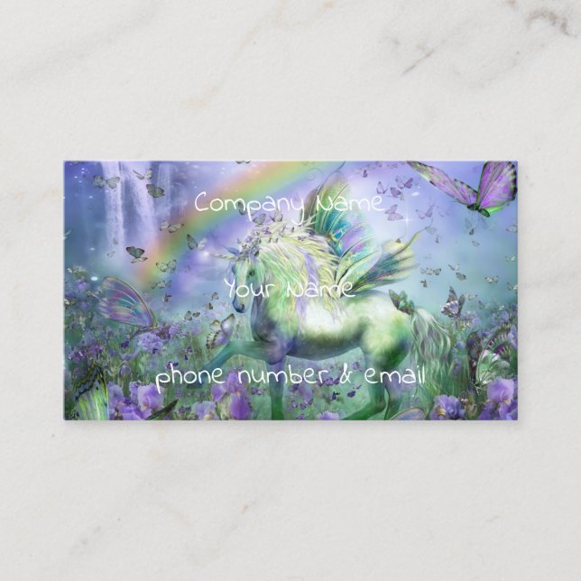 unicorn and butterflies business card (Front)