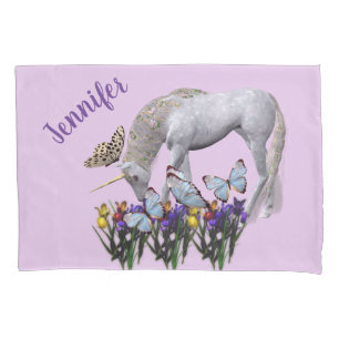 Unicorn And Butterflies Fantasy Personalised Pillowcase