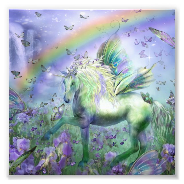 unicorn and butterflies photo print (Front)