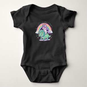 Unicorn and Dino Party Pals   Magical Birthday  Baby Bodysuit
