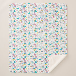 Unicorn And Dinosaur Sherpa Blanket