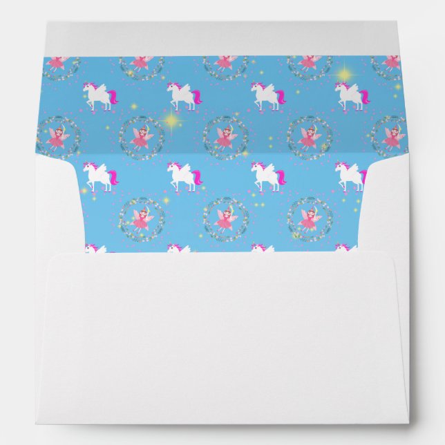 Unicorn and Fairy Magic Birthday Party Envelope (Back (Bottom))