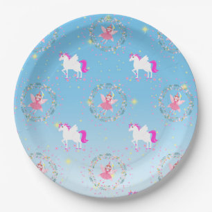 Unicorn and Fairy Magic Birthday Party Paper Plate