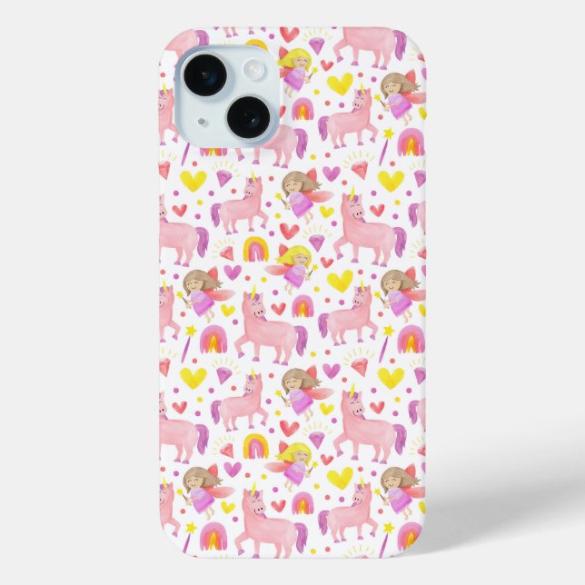 Unicorn and Fairy Patterned Case-Mate iPhone Case (Back)