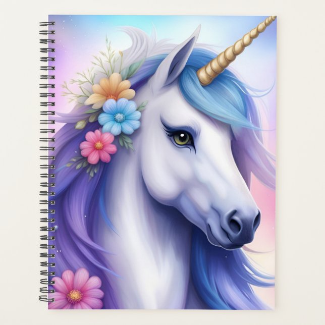 Unicorn and Flowers Planner (Front)