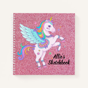 Unicorn and Glitter Sketchbook  Notebook