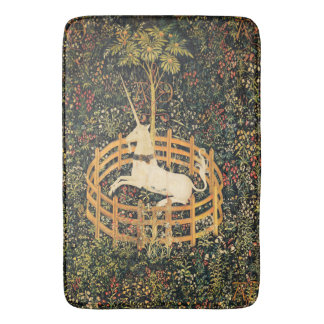 UNICORN AND GOTHIC FANTASY FLOWERS,FLORAL MOTIFS BATH MAT