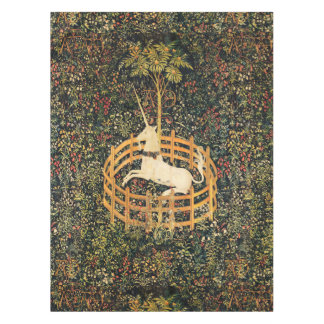 UNICORN AND GOTHIC FANTASY FLOWERS,FLORAL MOTIFS TABLECLOTH