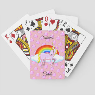 Unicorn and Hearts Playing Cards
