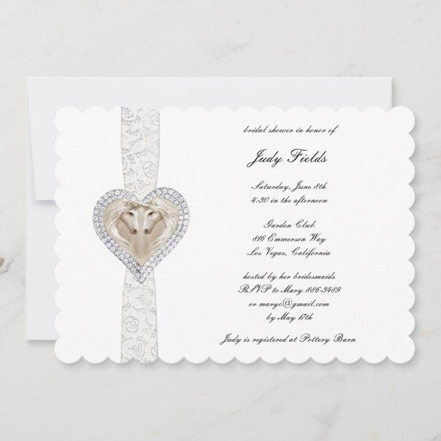 Unicorn And Lace Bridal Shower Invitation (Front)