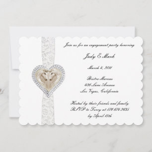 Unicorn And Lace Engagement Party Invitation