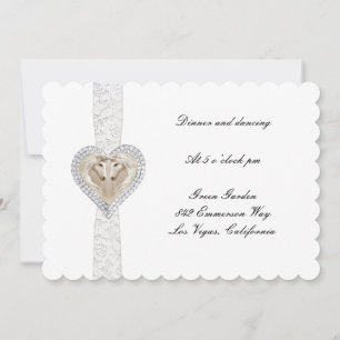 Unicorn And Lace Wedding Reception Card
