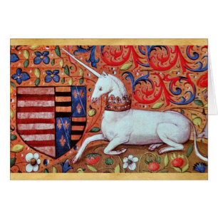 UNICORN AND MEDIEVAL FANTASY FLOWERS,FLORAL MOTIFS