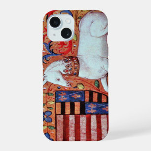 UNICORN AND MEDIEVAL FANTASY FLOWERS,FLORAL MOTIFS iPhone 15 CASE