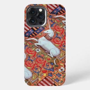 UNICORN AND MEDIEVAL FANTASY FLOWERS,FLORAL MOTIFS iPhone 13 PRO MAX CASE