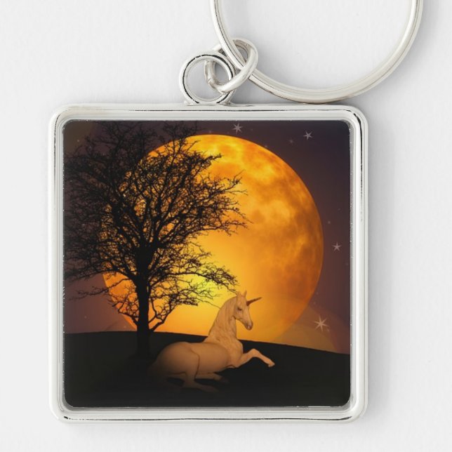 Unicorn and Moon Key Ring (Front)