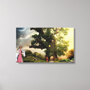 Unicorn and Princess Canvas Print