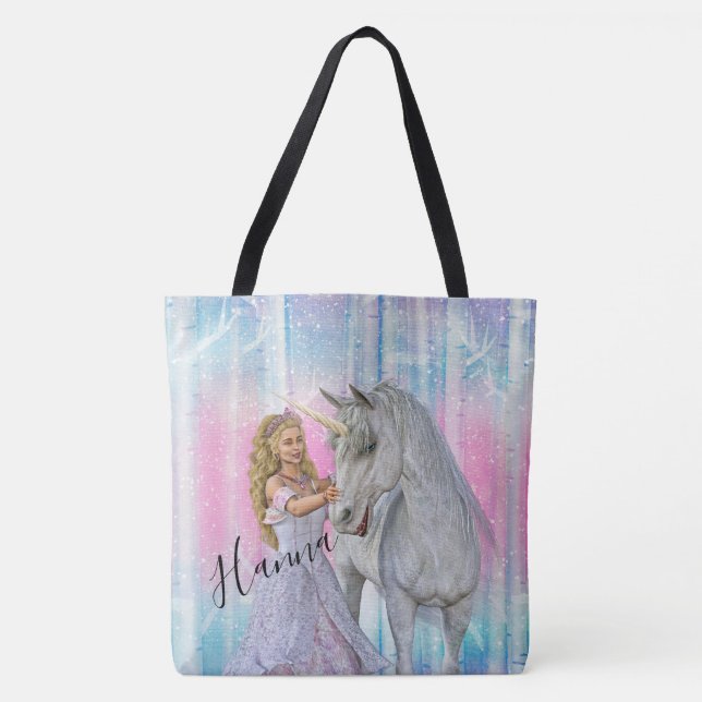 Unicorn and Princess Tote Bag (Front)