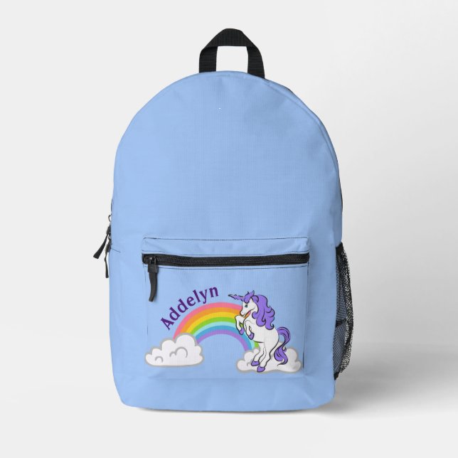 Unicorn and Rainbow Design Back Pack (Front)