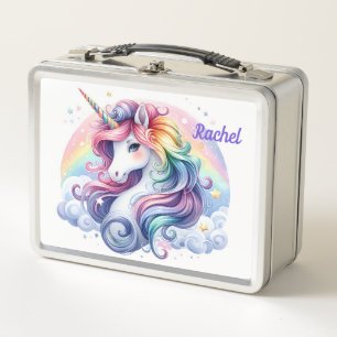 Unicorn and Rainbow Metal Lunch Box