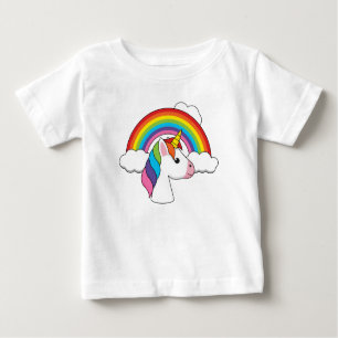 Unicorn and Rainbow with Clouds Kawaii Baby T-Shirt