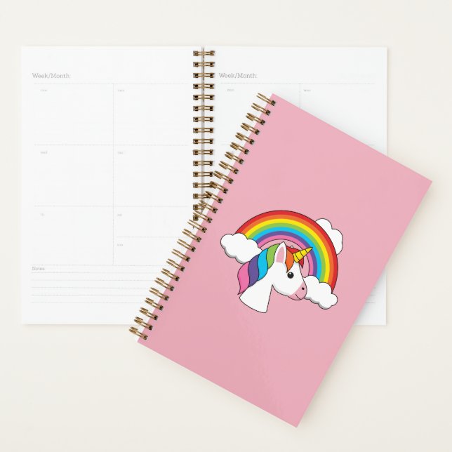 Unicorn and Rainbow with Clouds Kawaii Planner (Display)