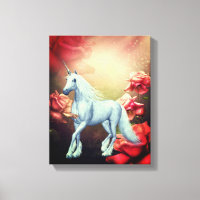 Unicorn And Roses Fantasy Horse Art