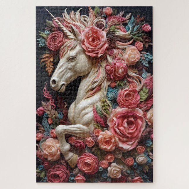 Unicorn and Roses  Jigsaw Puzzle (Vertical)